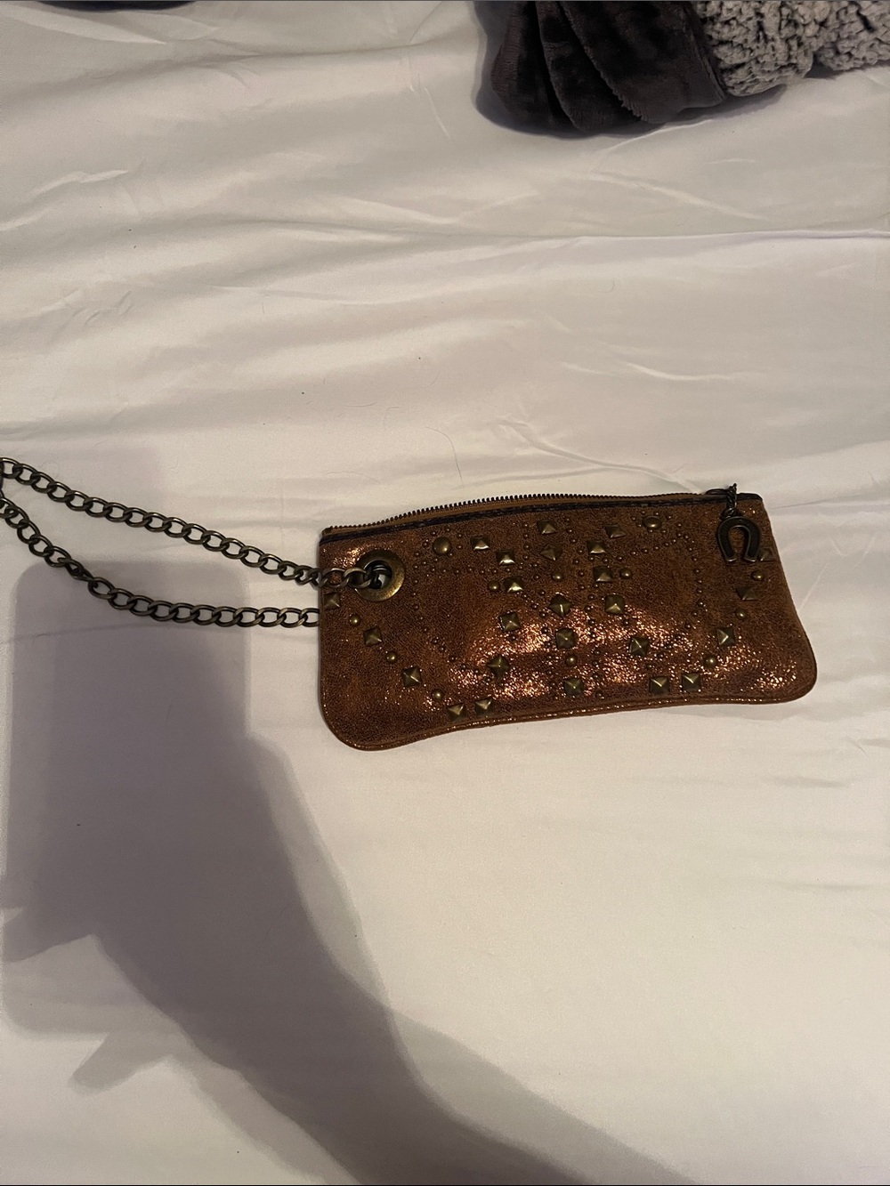 Betsey Johnson Metallic Brown Studded Wristlet - Picture 5 of 7
